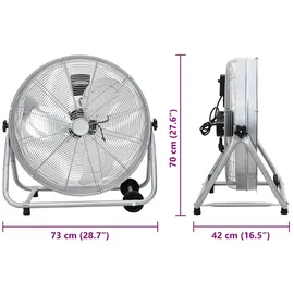 vidaXL Trommelventilator Mit Rad 73 x 42 x 70 cm Aluminium