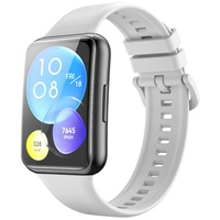 Silikon-Uhrenarmband Kompatibel mit Huawei Watch Fit 2, Verstellbares Smartwatch-Armband, Schnellverschluss-Armband, Ersatz-Smart-Uhrenarmbänder, Armband, Uhrenarmband für Damen (Weiß)