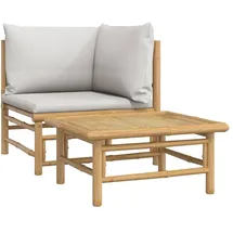 vidaXL Garten-Lounge-Set 2-tlg. grau