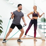 InnovaGoods 3er Pack Verstellbare Stretchbänder mit Übungsleitfaden, Schaumstoffgriffe, Metallkarabiner, Vielseitig für Fitnessübungen, Mehrfarbig, Einheitsgröße, Verbundwerkstoff