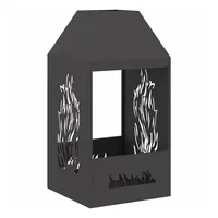 vidaXL Feuerstelle Schwarz 50x50x100 cm Stahl