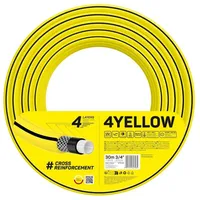 Cellfast YELLOW Gartenschlauch, Leicht, Strapazierfähig, 4-lagig, Haltbare Kreuzgeflecht, UV