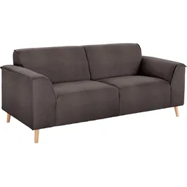 Home Affaire 2,5-Sitzer HOME AFFAIRE "Janek Scandic Design, elegant und zeitlos", grau (stone), B:193cm H:81cm T:90cm, Struktur fein ( 100% Polyester);Struktur weich (92% Polyester, 8% Nylon);Struktur fein ( 100% Polyester), Sofas, mit Federkern und Keder in