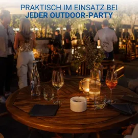 elasto Windaschenbecher 'Panarea' - Robuster Melamin Aschenbecher für draußen, Balkon, Camping oder Reise - weiß - Weiß