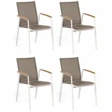 SonnenPartner Gartenstuhl 4er-Set 59 x 59 x 108 cm weiß