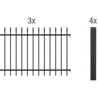 GAH Alberts Alberts Zaun-Set Chaussee, zum Einbetonieren matt-schwarz Höhe: 120 cm Länge: 6 m