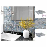 vidaXL Mosaikfliesen 11 Stk. Grau Blau 30x30 cm Glas