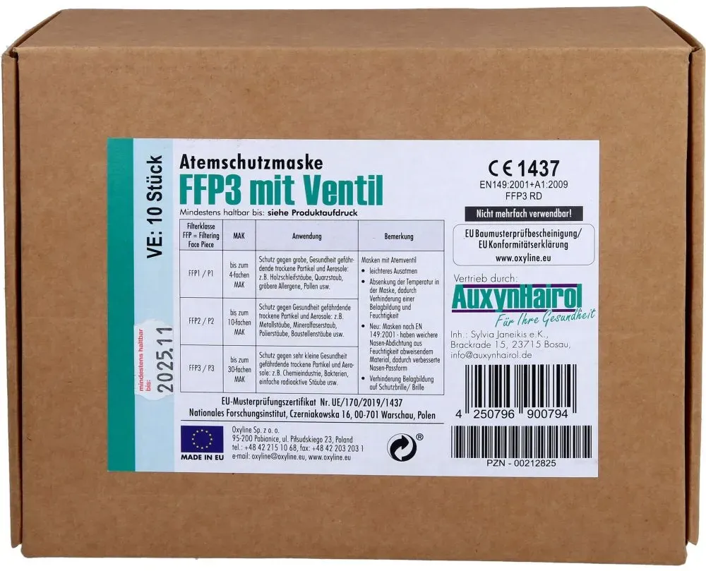 MUNDSCHUTZ FFP3 mit Ventil 10 St