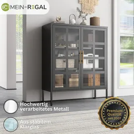 mein-regal Highboard 90 x 110 x 35 cm Schwarz