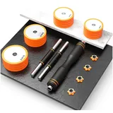 AsVIVA Hantel-Set DB2 6-in-1 Edelstahl – Kurzhantel, Langhantel & Kettlebell, 30 kg, (Koffer, Kettlebellgriffe, Hantelstangen), 4 Modi & 6 Funktionen schwarz|silberfarben
