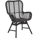 Beliani - Schwarzer Rattanstuhl perfekt für das Garten Modern