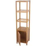 MCW Badregal, Braun, Holz, 36x140x34 cm, Badezimmer, Badezimmerregale, Badregale