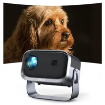 jimveo Beamer【±360° Drehbar/Remote Focus/Trapezkorrektur】 Mini Beamer Jimveo Beamer 1080P Full HD 15000L WiFi6 Bluetooth Projektor Unterstützt 4K Heimkino 300'' Display mit iOS/Android/USB