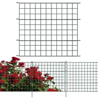 Tubiaz 5x Teichzaun Komplettset - Metall Gartenzaun Mit 11 Elementen - Gitterzaun Set für Garten und Hunde (5x Gerade, Grün)
