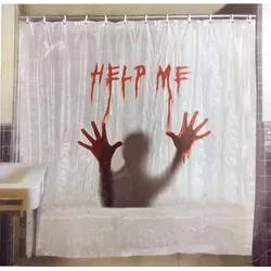 Halloween Dekoration - Creepy Duschvorhang - Help Me