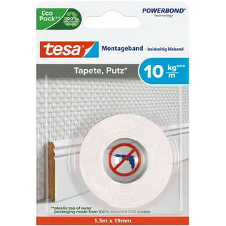 Tesa Montageband 77742 doppelseitiges Klebeband 19,0 mm x 1,5 m 1 Rolle