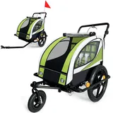 SAMAX 360° drehbarer Fahrradanhänger 2in1 Jogger - in Grün - Black Frame