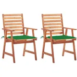 vidaXL Gartenstuhl 61 x 62 x 22,5 cm grün 2 St.