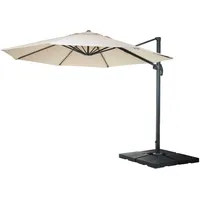 Mendler Gastronomie-Ampelschirm HWC-A96, Sonnenschirm, rund Ø 4m Polyester Alu/Stahl