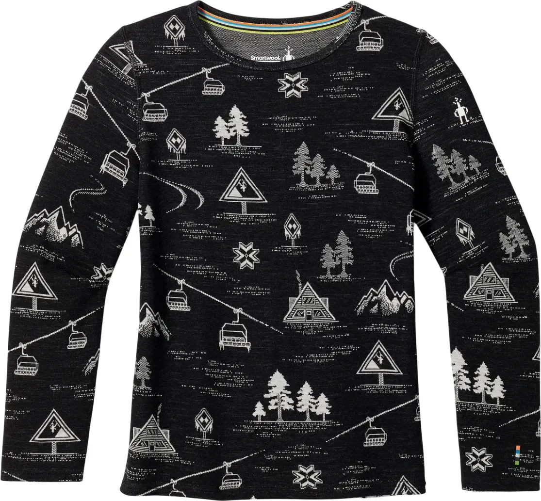 Kinder-Funktionsshirt Smartwool Kids' Classic Thermal Merino Base Layer Crew Kindergröße: XL /  schwarz