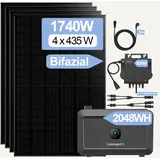 Growatt 1740W Balkonkraftwerke Growatt NOAH 2000 2048WH Batteriesysteme mit 800W Microinverter und 5M AC Kabel