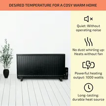 oneConcept Wallander Ölradiator 1000W Thermostat Ölheizung ultraflach schwarz