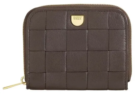 DuDu Woven Geldbörse Leder 10 cm  braun