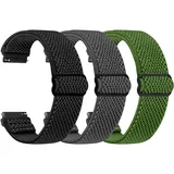 TumpCez Elastische Uhrenarmbänder,16mm 18mm 19mm 20mm 22mm 24mm Schnellverschluss Nylon Armband Verstellbare Aatmungsaktive Sportbänder Ersatzarmband für Herren Damen