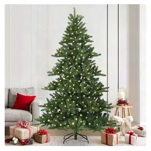 vidaXL Künstlicher klappbarer Weihnachtsbaum Grün 210 cm