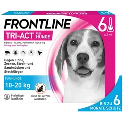 FRONTLINE TRI-ACT gegen Zecken, Flöhe und fliegende Insekten für Hunde M (10-20 kg)  6 St Lösung