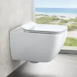 Neoro n30 Wand-Tiefspül-WC-SET, spülrandlos, mit antibakterieller Beschichtung, mit WC-Sitz, abnehmbar, BN0506WH,