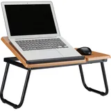 Relaxdays Laptoptisch mit neigbarer Arbeitsfläche natur