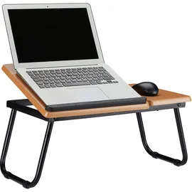 Relaxdays Laptoptisch mit neigbarer Arbeitsfläche natur