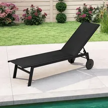 Costway Gartenliege 150 x 0 x 0 cm Schwarz
