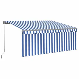 furnicato Markise 250 x 350 cm blau/weiß