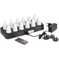 Duni 12er LED-Set 206435 Multicolor & Warmweiss 12 Stunden Brenndauer inkl. Fernbedienung und 12er Ladestation (Produktionsdatum 2025)