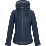 ankerglut Softshelljacke "ankerglutfreude WMN", Damen, Gr. 54 (XXL), blau (navy), 96% Polyester; 4% Elasthan, körpernah, gerader Abschluss mit Gummizug, Jacken Softshelljacke, mit abnehmbarer Kapuze