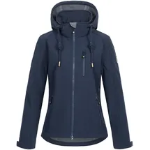 ankerglut Softshelljacke "ankerglutfreude WMN", Damen, Gr. 54 (XXL), blau (navy), 96% Polyester; 4% Elasthan, körpernah, gerader Abschluss mit Gummizug, Jacken Softshelljacke, mit abnehmbarer Kapuze