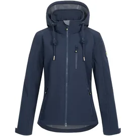 ankerglut Softshelljacke "ankerglutfreude WMN", Damen, Gr. 54 (XXL), blau (navy), 96% Polyester; 4% Elasthan, körpernah, gerader Abschluss mit Gummizug, Jacken Softshelljacke, mit abnehmbarer Kapuze