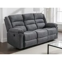 vente-unique Vente-unique-Relaxsofa 3-Sitzer elektrisch - Stoff - Grau - burolo