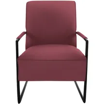 K+W Komfort & Wohnen Cocktailsessel 62 x 77 x 83 cm rot mit bezogenen Armlehnen