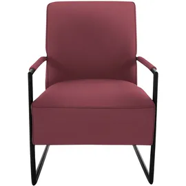 K+W Komfort & Wohnen Cocktailsessel 62 x 77 x 83 cm rot mit bezogenen Armlehnen