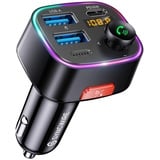 SYNCWIRE Bluetooth 5.3 FM-Transmitter-Autoladegerät 48W (PD 36W&12W) dualer USB-Anschluss Ladegerät KFZ-Adapter kabelloser Radioempfänger, LED-Display 64 GB USB-Laufwerk mit Lichtschalter