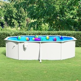 vidaXL Stahlwand-Pool oval 490 x 360 x 120 cm
