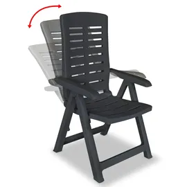 vidaXL Verstellbare Gartenstühle 60 x 61 x 108 cm anthrazit 2 St. 43897