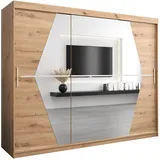 abiks möbel Schwebetürenschrank BOLIWIA 250 x 200 x 62 cm Eiche