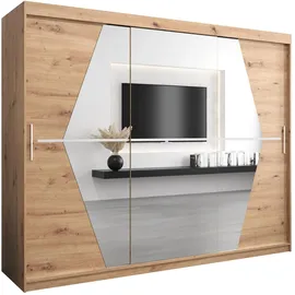 abiks möbel Schwebetürenschrank BOLIWIA 250 x 200 x 62 cm Eiche