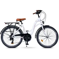 24 Zoll Alu City Bike 24" Mädchen Fahrrad Shimano 21 Gang Rh 38cm