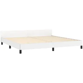 vidaXL Bettgestell mit Kopfteil 200 x 200 cm Weiß