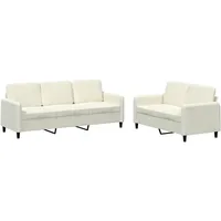 VidaXL 2-tlg. Sofagarnitur Creme Samt
